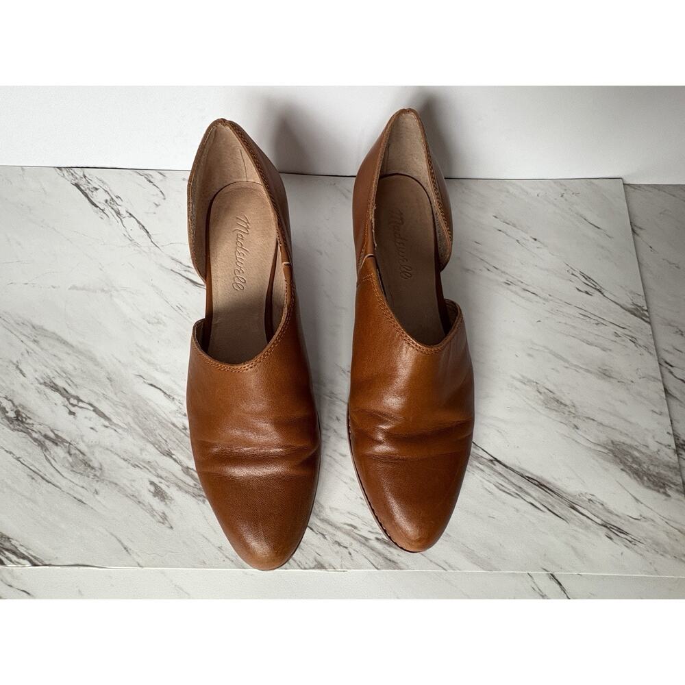 Madewell Lucie Bootie Shoe - 8 Brown Saddle Leather, Low Heel, Office Preppy - Picture 4 of 10
